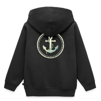 ancre - Sweat Premium à capuche enfant bio - noir - Dos - AI Model Kid Male (0cm)