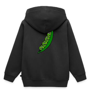Pois pod enfants mignons mignon cadeau drôle - Sweat Premium à capuche enfant bio - noir - Dos - AI Model Kid Male (0cm)