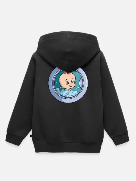 Je suis une fille - machine à laver - Sweat Premium à capuche enfant bio - noir