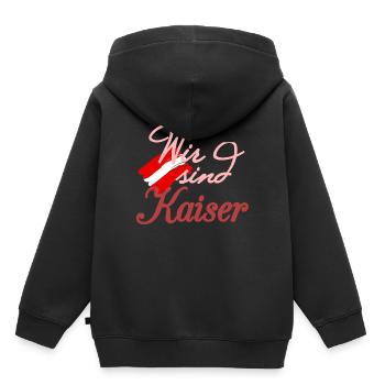 Nous sommes Empereurs - Autriche - Sweat Premium à capuche enfant bio - noir - Dos - AI Model Kid Male (0cm)