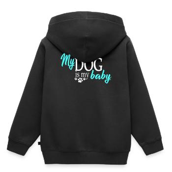 Chiens chiens - Sweat Premium à capuche enfant bio - noir - Dos - AI Model Kid Male (0cm)