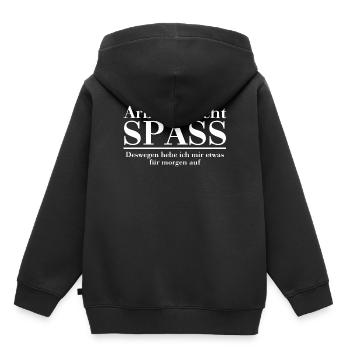 Arbeit - Kinder Premium Organic Hoodie - Schwarz - Hinten - AI Model Kid Male (0cm)