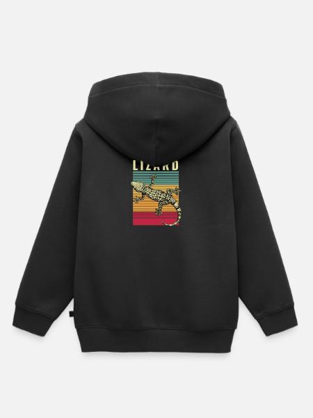 Eidechse - Kinder Premium Organic Hoodie - Schwarz