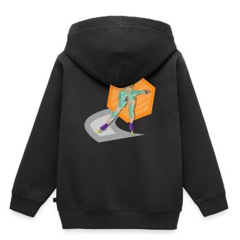 Freizeitsport skaten Skater Skaterin Roller Girl - Kinder Premium Organic Hoodie - Schwarz - Hinten - AI Model Kid Male (0cm)