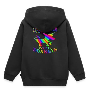 ass - Kids Premium Organic Hoodie - black - Back - AI Model Kid Male (0cm)