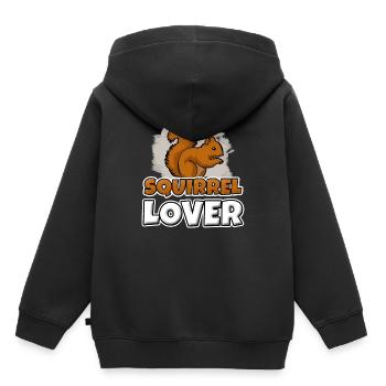 Écureuil amoureux amour des animaux Rongeur cadeau - Sweat Premium à capuche enfant bio - noir - Dos - AI Model Kid Male (0cm)
