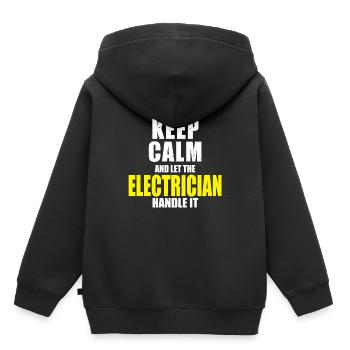 Elektriker Keep calm Sprueche Spruch Geschenk - Kinder Premium Organic Hoodie - Schwarz - Hinten - AI Model Kid Male (0cm)