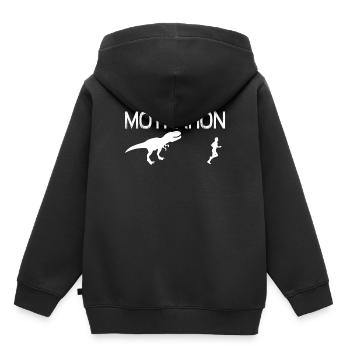 Motivation Dinosaurs 01 - Kinder Premium Organic Hoodie - Schwarz - Hinten - AI Model Kid Male (0cm)