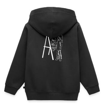 Kind Kunst Leinwand malen Künstler Geschenkidee - Kinder Premium Organic Hoodie - Schwarz - Hinten - AI Model Kid Male (0cm)