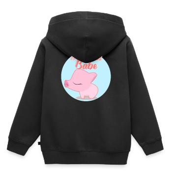 Je suis un vrai bébé Je suis un vrai bébé - Sweat Premium à capuche enfant bio - noir - Dos - AI Model Kid Male (0cm)