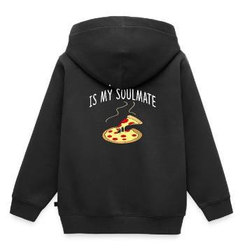 Pizza - Kinder Premium Organic Hoodie - Schwarz - Hinten - AI Model Kid Male (0cm)