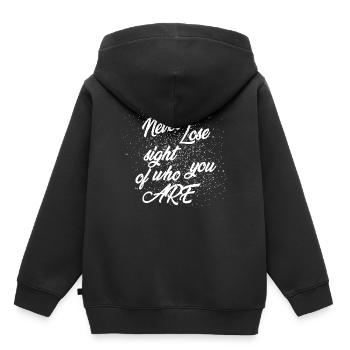 Never lose sight of who you ARE! - Kids Premium Organic Hoodie - black - Back - AI Model Kid Male (0cm)