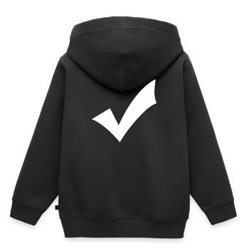 Häkchen - weiß - Kinder Premium Organic Hoodie - Schwarz - Hinten - AI Model Kid Male (0cm)