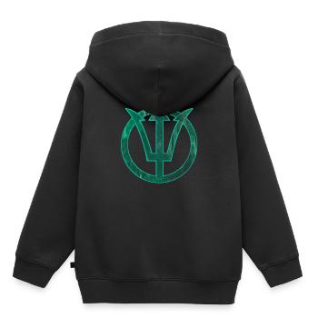 Poséidon Neptune - Sweat Premium à capuche enfant bio - noir - Dos - AI Model Kid Male (0cm)