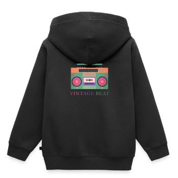 battement cru - Sweat Premium à capuche enfant bio - noir - Dos - AI Model Kid Male (0cm)