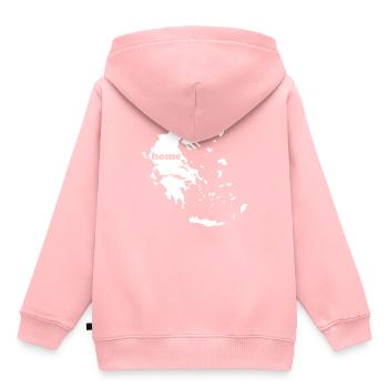 Grèce mon pays et refuge - Sweat Premium à capuche enfant bio - rose - Dos - AI Model Kid Female (0cm)