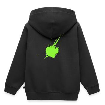 Color blot neon green - Kids Premium Organic Hoodie - black - Back - AI Model Kid Male (0cm)