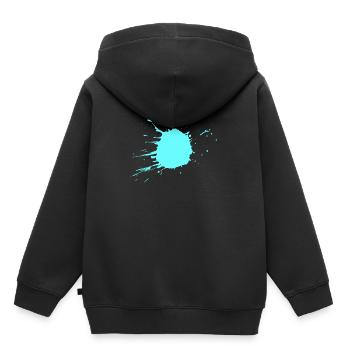 Taches de couleur turquoise - Sweat Premium à capuche enfant bio - noir - Dos - AI Model Kid Male (0cm)