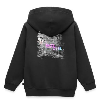 Vienne - Sweat Premium à capuche enfant bio - noir - Dos - AI Model Kid Male (0cm)