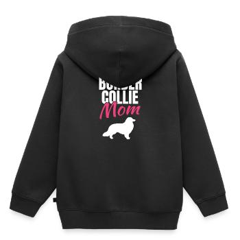 Border Collie - Sweat Premium à capuche enfant bio - noir - Dos - AI Model Kid Male (0cm)