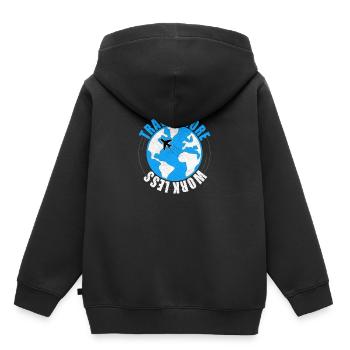 Reisen Reise Reisender Abenteuer Ferien Tourismus - Kinder Premium Organic Hoodie - Schwarz - Hinten - AI Model Kid Male (0cm)