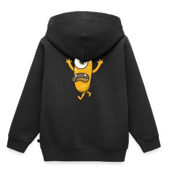 Monstre cyclope cadeau Halloween criant des yeux - Sweat Premium à capuche enfant bio - noir - Dos - AI Model Kid Male (0cm)