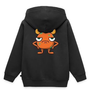Monster Grim Cadeau Halloween Comic Horns - Sweat Premium à capuche enfant bio - noir - Dos - AI Model Kid Male (0cm)
