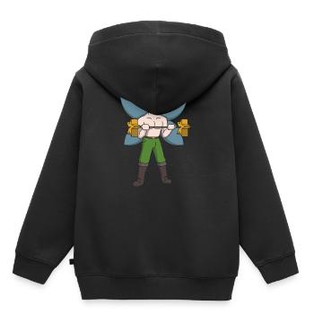 Elfe Mann Fitness Geschenk Gewichtheben Kraftsport - Kinder Premium Organic Hoodie - Schwarz - Hinten - AI Model Kid Male (0cm)