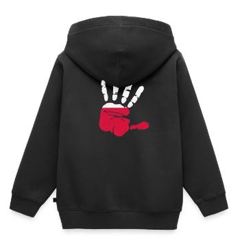 Pologne Polska Varsovie Cracovie cadeau - Sweat Premium à capuche enfant bio - noir - Dos - AI Model Kid Male (0cm)