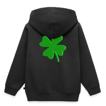 Vierblättriges Kleeblatt - Kinder Premium Organic Hoodie - Schwarz - Hinten - AI Model Kid Male (0cm)