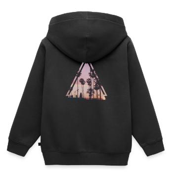 Palmen - Kinder Premium Organic Hoodie - Schwarz - Hinten - AI Model Kid Male (0cm)
