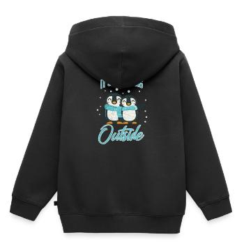 Pingouin oiseau Antarctique sud pôle nord pôle Arctique - Sweat Premium à capuche enfant bio - noir - Dos - AI Model Kid Male (0cm)