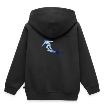 Surfer Welle Surfen Wasser Sport - Kinder Premium Organic Hoodie - Schwarz - Hinten - AI Model Kid Male (0cm)