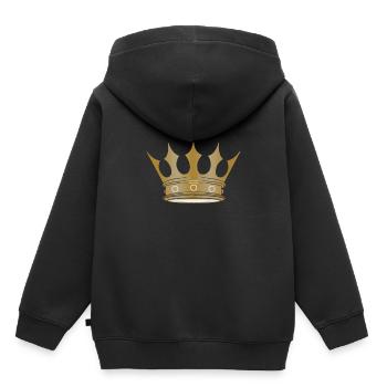 Golden King & Queen Crown! Cadeau d'or - Sweat Premium à capuche enfant bio - noir - Dos - AI Model Kid Male (0cm)