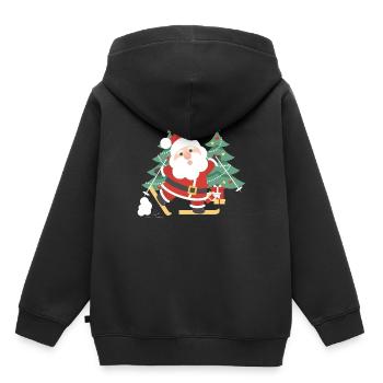 Ski Noël Nikolaus Arbres de Noël - Sweat Premium à capuche enfant bio - noir - Dos - AI Model Kid Male (0cm)