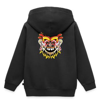 Grusel maske - Kinder Premium Organic Hoodie - Schwarz - Hinten - AI Model Kid Male (0cm)