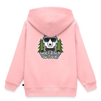 Wolfpack on tour - Kids Premium Organic Hoodie - rose - Back - AI Model Kid Female (0cm)