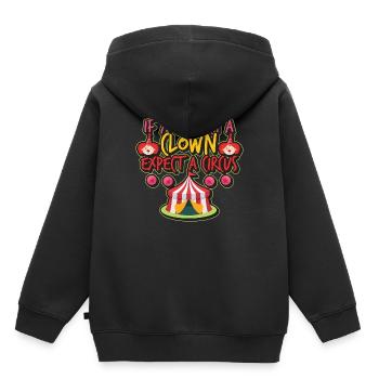 Clown en circus - Kinder Premium hoodie biologisch - zwart - Achter - AI Model Kid Male (0cm)