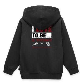 Metzger - Kinder Premium Organic Hoodie - Schwarz - Hinten - AI Model Kid Male (0cm)