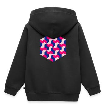 Tangram - Kinder Premium Organic Hoodie - Schwarz - Hinten - AI Model Kid Male (0cm)