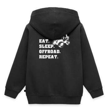 OFFROAD Gelände Jeep Geschenk - Kinder Premium Organic Hoodie - Schwarz - Hinten - AI Model Kid Male (0cm)
