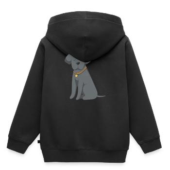 Dog - Kinder Premium Organic Hoodie - Schwarz - Hinten - AI Model Kid Male (0cm)