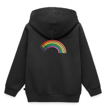 LED Rainbow - Kinder Premium Organic Hoodie - Schwarz - Hinten - AI Model Kid Male (0cm)