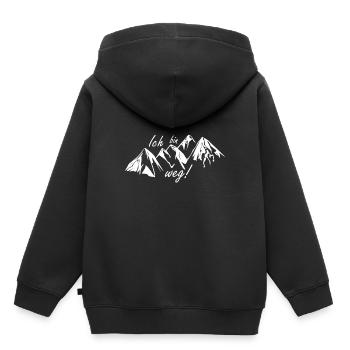 montagnes - Sweat Premium à capuche enfant bio - noir - Dos - AI Model Kid Male (0cm)