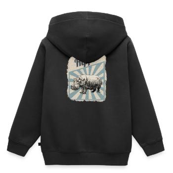 Hippos Nilpferde Flusspferde Hippopotamus Geschenk - Kinder Premium Organic Hoodie - Schwarz - Hinten - AI Model Kid Male (0cm)
