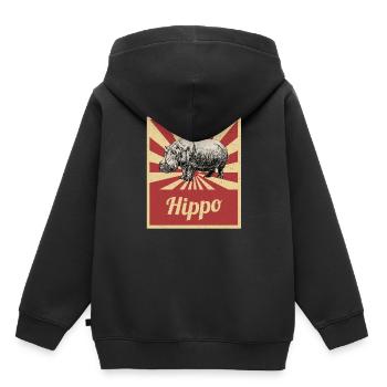 Nilpferde Flusspferde Hippos Hippopotamus Geschenk - Kinder Premium Organic Hoodie - Schwarz - Hinten - AI Model Kid Male (0cm)