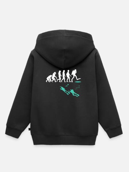 Evolution de l'évolution du scaphandre autonome - Sweat Premium à capuche enfant bio - noir