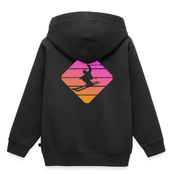 Skifahrer - Kinder Premium Organic Hoodie - Schwarz - Hinten - AI Model Kid Male (0cm)