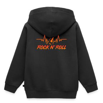 Rock - Kinder Premium Organic Hoodie - Schwarz - Hinten - AI Model Kid Male (0cm)