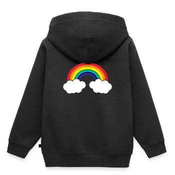 Regenbogen - Kinder Premium Organic Hoodie - Schwarz - Hinten - AI Model Kid Male (0cm)